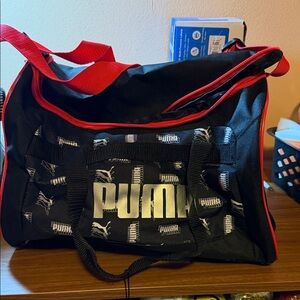 Puma Black and Red Duffel Bag